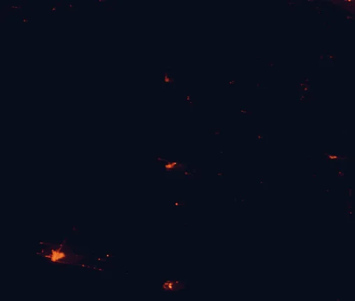 Satellite night-light map of the 100 km around Organ Pipe Cactus National Monument, with Puerto Peñasco and Sonoyta marked