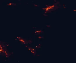 Satellite night-light map of the 50 km around Sedona, with Flagstaff, Big Park and Cottonwood marked