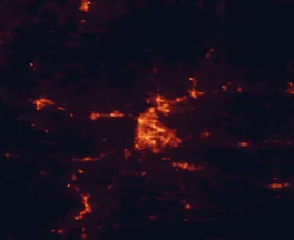 Satellite night-light map of the 50 km around Fort Smith, with Van Buren, Greenwood and Barling marked