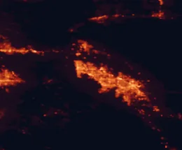 Satellite night-light map of the 50 km around Cathedral City, with Indio, Palm Desert and Palm Springs marked