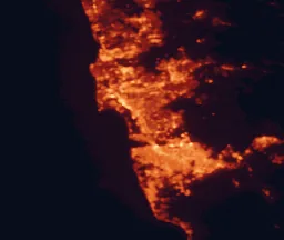 Satellite night-light map of the 50 km around Chula Vista, with Tijuana, San Diego and National City marked