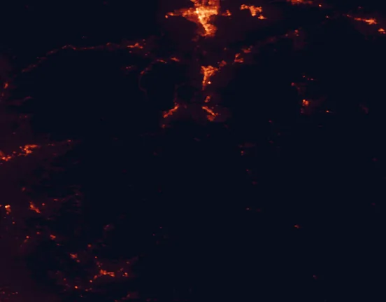 Satellite night-light map of the 100 km around Grover Hot Springs State Park, with Reno, Sparks and Carson City marked