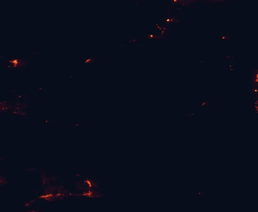 Satellite night-light map of the 100 km around Mojave National Preserve, with Twentynine Palms, Yucca Valley and Fort Irwin marked