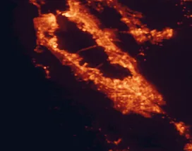 Satellite night-light map of the 50 km around Palo Alto, with San Jose, San Francisco and Fremont marked