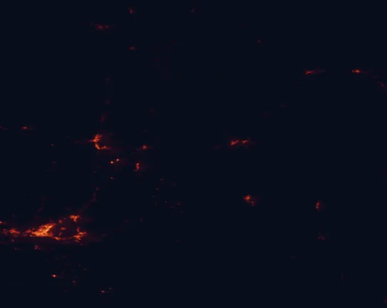 Satellite night-light map of the 100 km around Chimney Rock National Monument, with Farmington and Durango marked