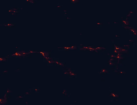 Satellite night-light map of the 100 km around White River National Forest, with Edwards, Glenwood Springs and Rifle marked