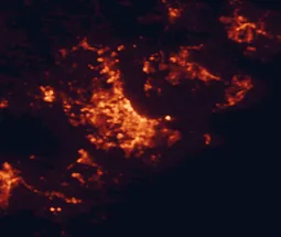 Satellite night-light map of the 50 km around Savannah, with Pooler, Hilton Head Island and Hilton Head marked