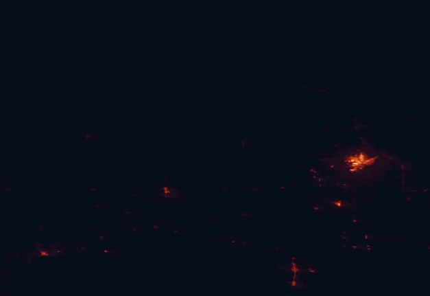 Satellite night-light map of the 100 km around Tahquamenon Falls State Park, with Sault Ste. Marie and Sault Ste. Marie marked