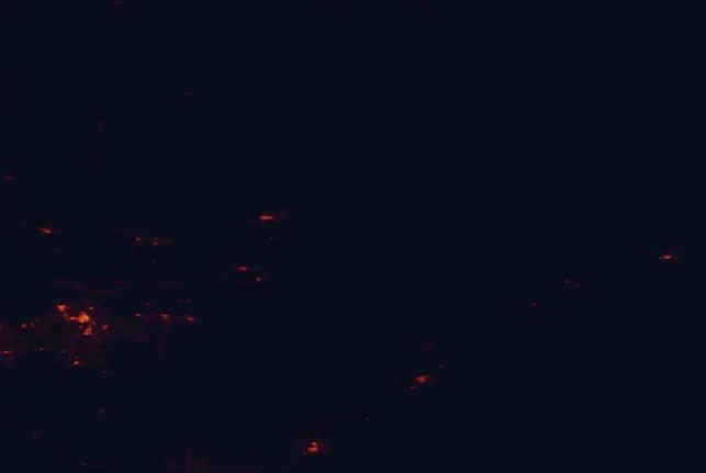 Satellite night-light map around Superior National Forest