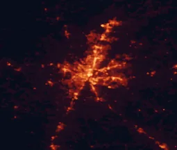 Satellite night-light map of the 50 km around Jackson, with Pearl, Clinton and Ridgeland marked