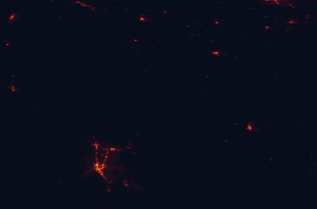 Satellite night-light map around Glacier National Park