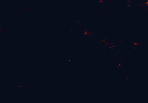 Satellite night-light map around Medicine Rocks State Park