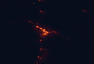 Satellite night-light map of the 50 km around Missoula, with Orchard Homes and Lolo marked