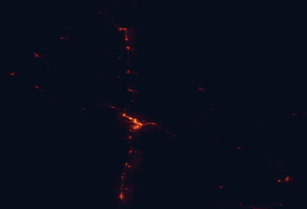 Satellite night-light map around Rattlesnake National Recreation Area