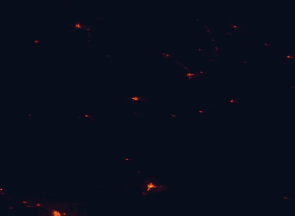 Satellite night-light map around Nebraska National Forest