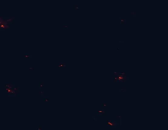 Satellite night-light map around Berlin-Ichthyosaur State Park