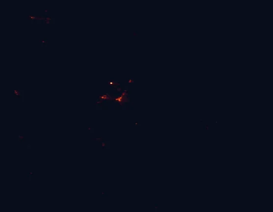 Satellite night-light map around Cave Lake State Park