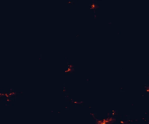 Satellite night-light map around Elephant Butte Lake State Park