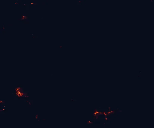 Satellite night-light map around Gila National Forest