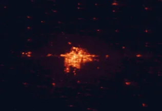 Satellite night-light map of the 50 km around Fargo, with West Fargo and Dilworth marked