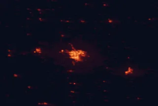 Satellite night-light map around Grand Forks