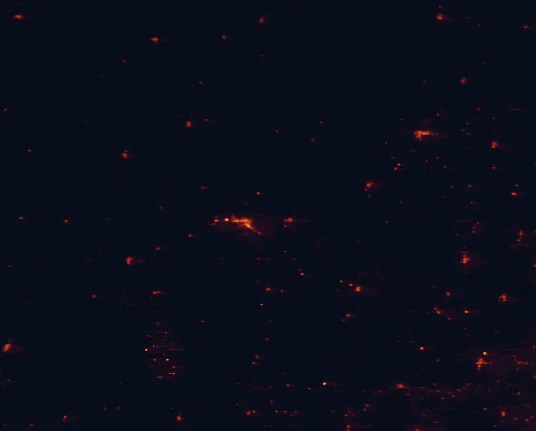 Satellite night-light map around Boiling Springs State Park