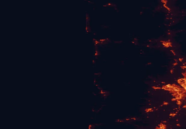 Satellite night-light map of the 100 km around Arcadia Beach State Recreation Site, with Hillsboro, Beaverton and Aloha marked