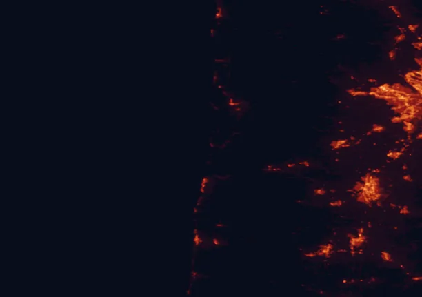 Satellite night-light map of the 100 km around Bob Straub State Park, with Salem, Hillsboro and Beaverton marked