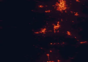 Satellite night-light map of the 50 km around Corvallis, with Salem, Albany and Keizer marked