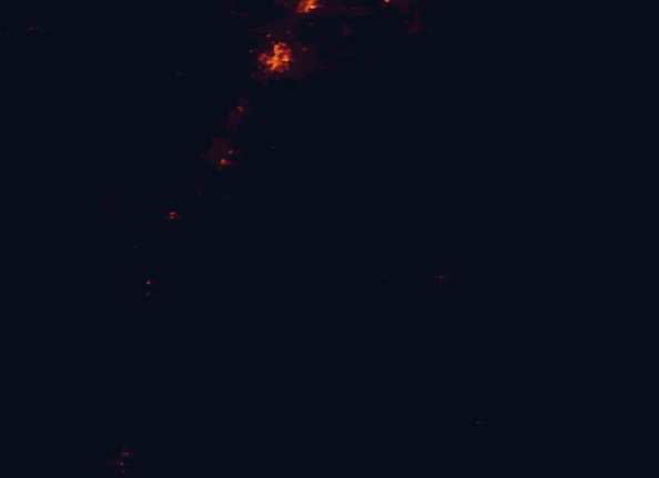 Satellite night-light map around Fort Rock Cave