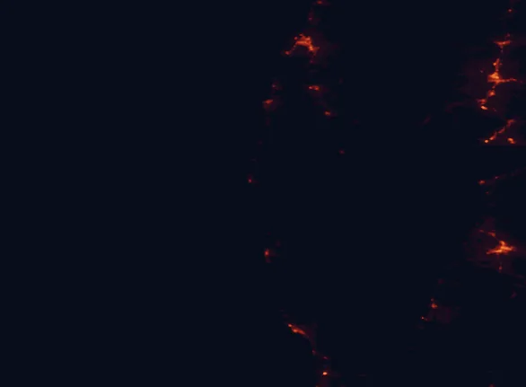 Satellite night-light map of the 100 km around Humbug Mountain State Park, with Grants Pass, Roseburg and Coos Bay marked