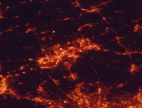 Satellite night-light map of the 50 km around Bethlehem, with Allentown, Reading and Whitehall Township marked