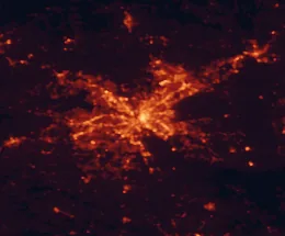 Satellite night-light map of the 50 km around Columbia, with Saint Andrews, Cayce and Forest Acres marked