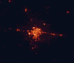 Satellite night-light map around Abilene