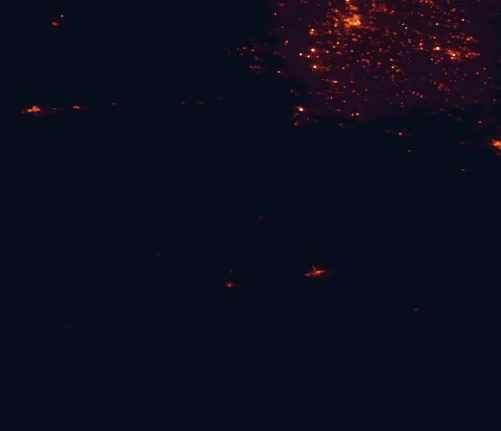 Satellite night-light map around Davis Mountains State Park
