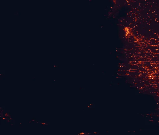 Satellite night-light map around Guadalupe Mountains National Park