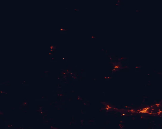 Satellite night-light map of the 100 km around Hovenweep National Monument, with Farmington, Cortez and Shiprock marked