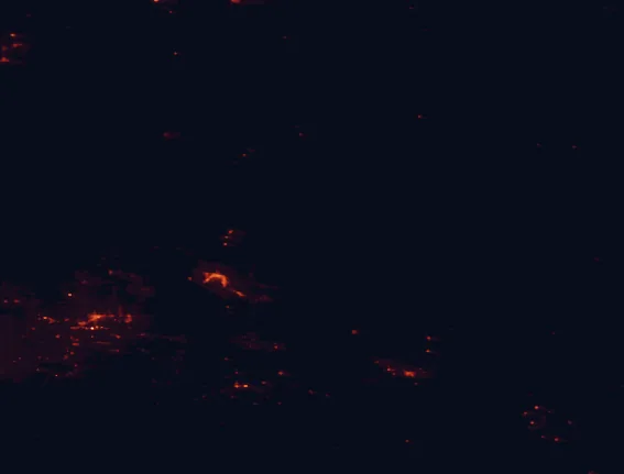Satellite night-light map around John Wesley Powell National Conservation Area