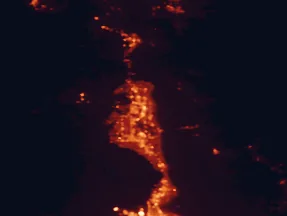 Satellite night-light map of the 50 km around Ogden, with Layton, Roy and Clearfield marked