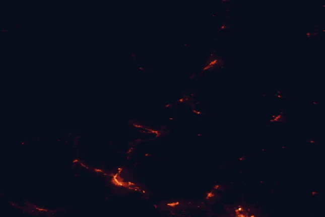 Satellite night-light map of the 100 km around Alta Lake State Park, with Wenatchee, East Wenatchee and East Wenatchee Bench marked