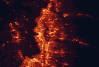 Satellite night-light map of the 50 km around Bellevue, with Seattle, Kirkland and Tacoma marked