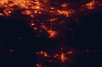 Satellite night-light map of the 50 km around Bellingham, with Surrey, Abbotsford and Langley marked