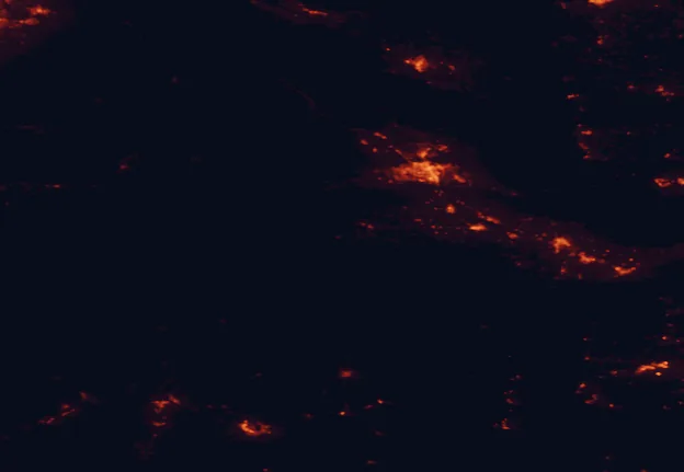 Satellite night-light map of the 100 km around Fort Simcoe, with Yakima, West Valley and Ellensburg marked