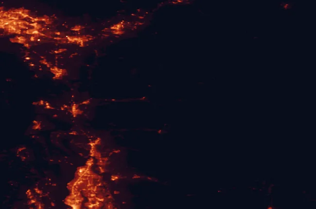 Satellite night-light map of the 100 km around Rockport State Park, with Surrey, Abbotsford and Everett marked