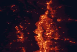 Satellite night-light map of the 50 km around Shoreline, with Seattle, Bellevue and Kirkland marked