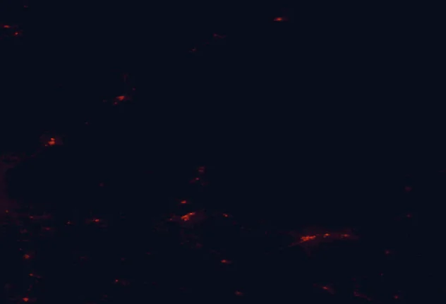 Satellite night-light map around Apostle Islands National Lakeshore