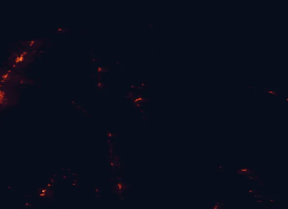 Satellite night-light map of the 100 km around Bridger-Teton National Forest, with Rexburg and Conda marked