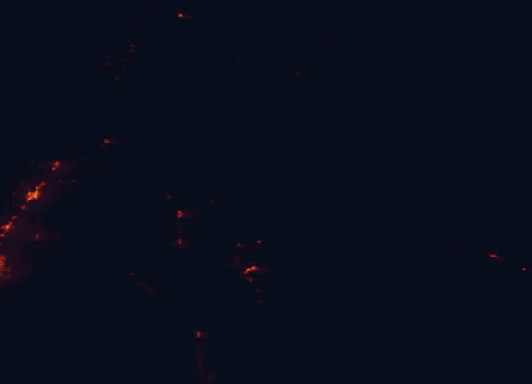 Satellite night-light map of the 100 km around Grand Teton National Park, with Rexburg and Jackson marked