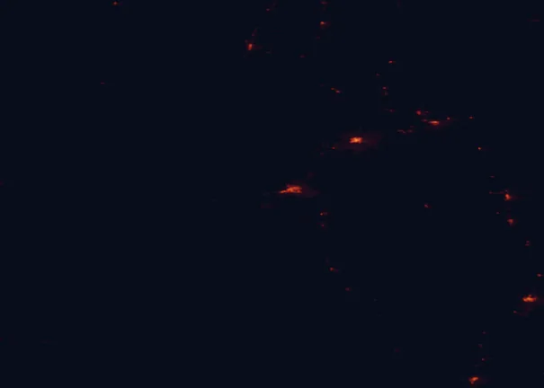 Satellite night-light map around Shoshone Cavern National Monument