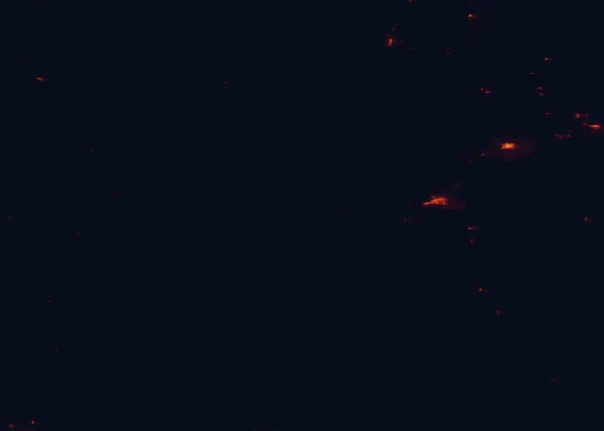 Satellite night-light map around Shoshone National Forest